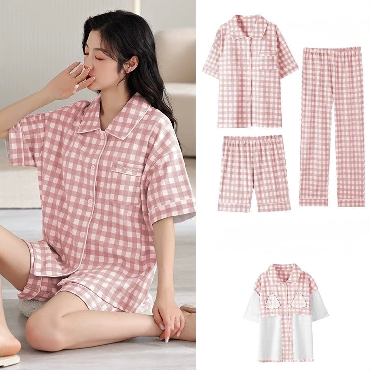 Cairo Checks Three Piece Padded Nightsuit